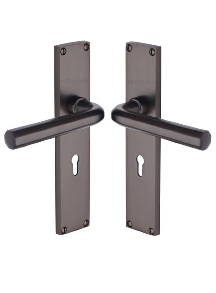 Heritage Brass Octave Lever Lock Door Handle on 200mm Plate MB Matt Bronze VT5900-MB