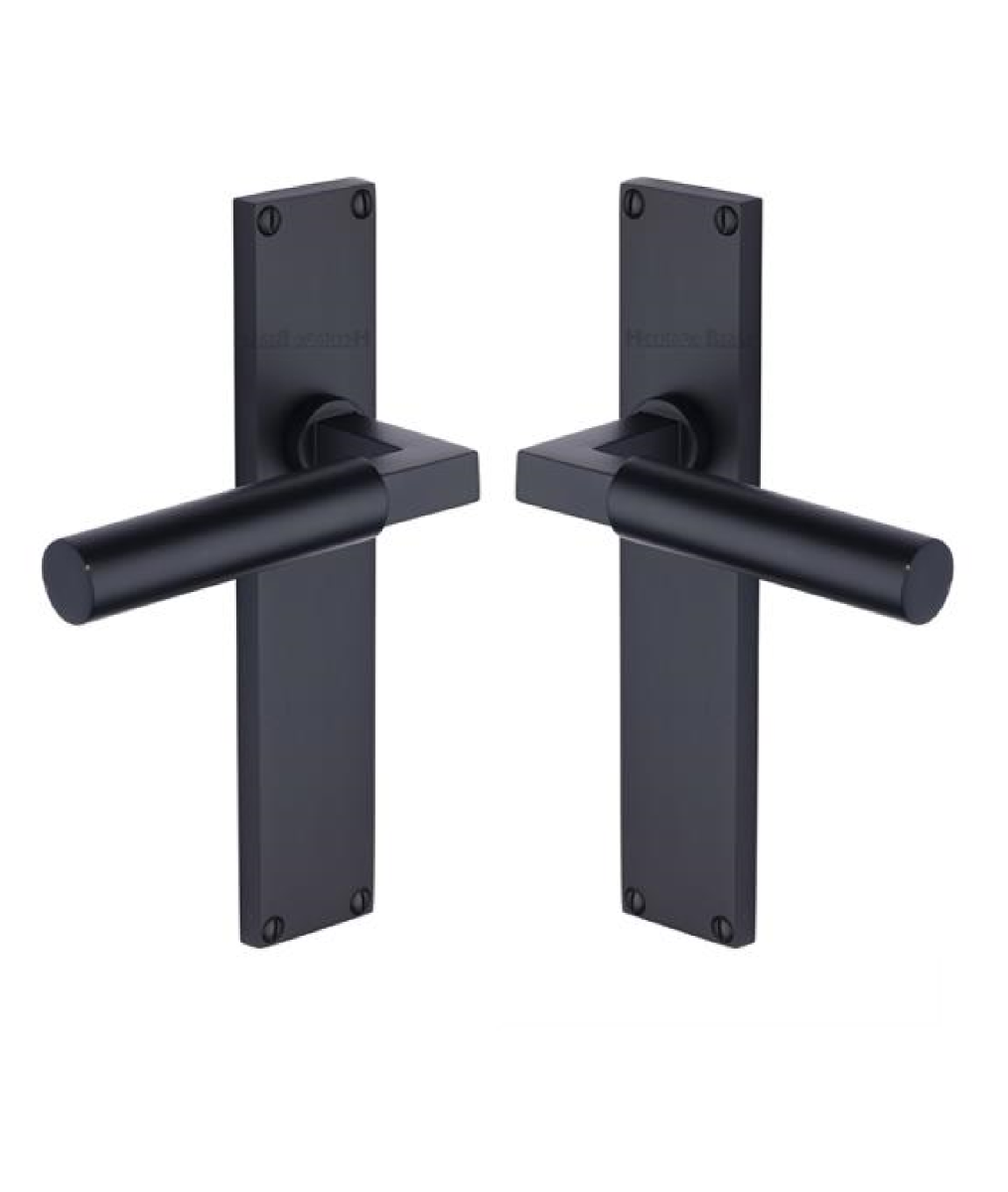 Heritage Brass Bauhaus Lever Latch on 200mm Plate BKMT Matt Black VT6310-BKMT