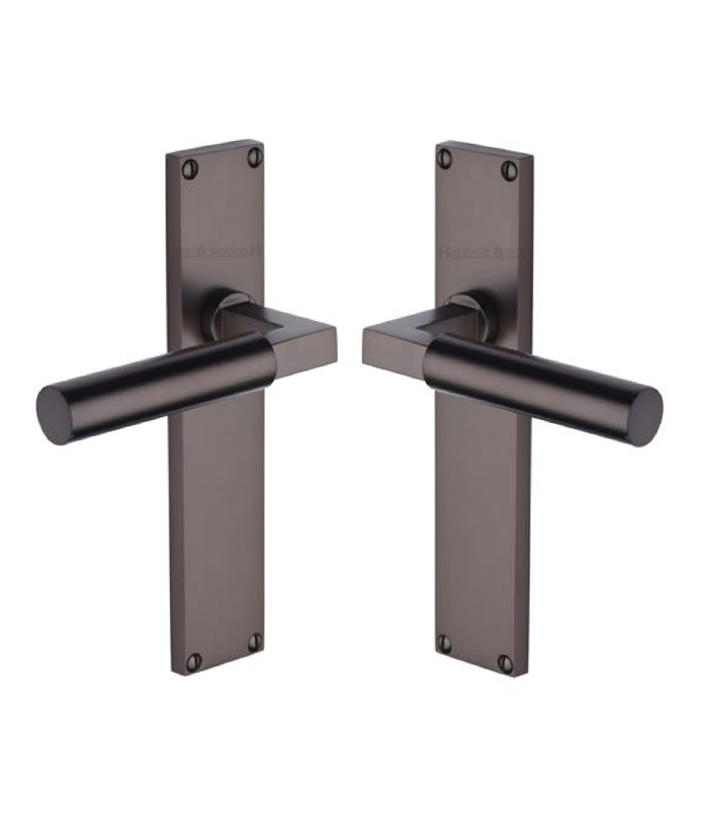 Heritage Brass Bauhaus Lever Latch Door Handle on 200mm Plate MB Matt Bronze VT6310-MB