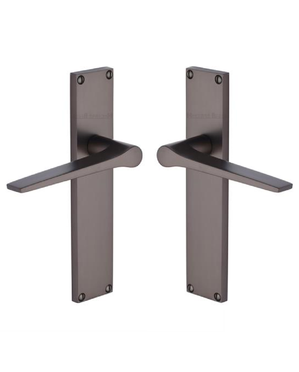 Heritage Brass Gio Lever Latch Door Handle on 200mm Plate MB Matt Bronze VT8110-MB