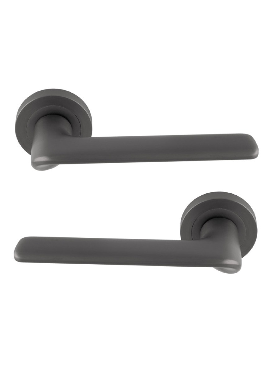 Manital Vortex Door Handle on Rose - Anthracite