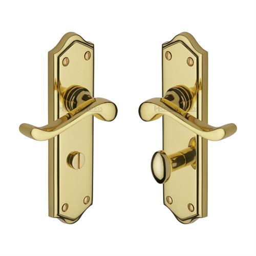 Heritage Brass W4220-PB Door Handle for Bathroom Buckingham Design Polished Brass finish