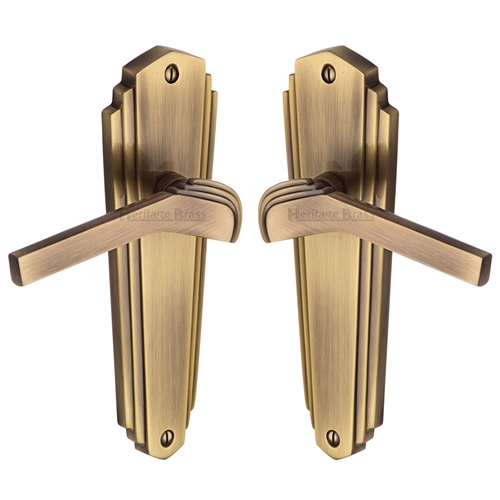 Heritage Brass WAL6510-AT Door Handle Lever Latch Waldorf Design Antique finish