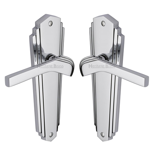 Heritage Brass WAL6510-PC Door Handle Lever Latch Waldorf Design Polished Chrome finish