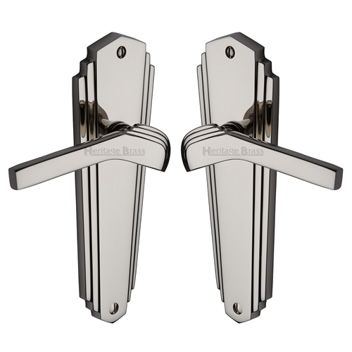 Heritage Brass WAL6510-PNF Door Handle Lever Latch Waldorf Design Polished Nickel finish