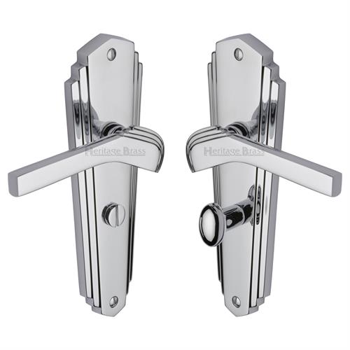 Heritage Brass WAL6530-PC Door Handle for Bathroom Waldorf Design Polished Chrome finish