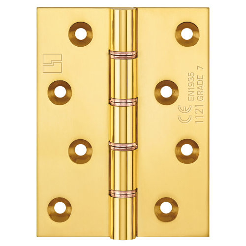 Simonswerk 1250CE Double Phosphor Bronze Washered Brass Butt Hinge CE marked FD30 fire rated 100mmx 75mm c/w Screws Self Colour