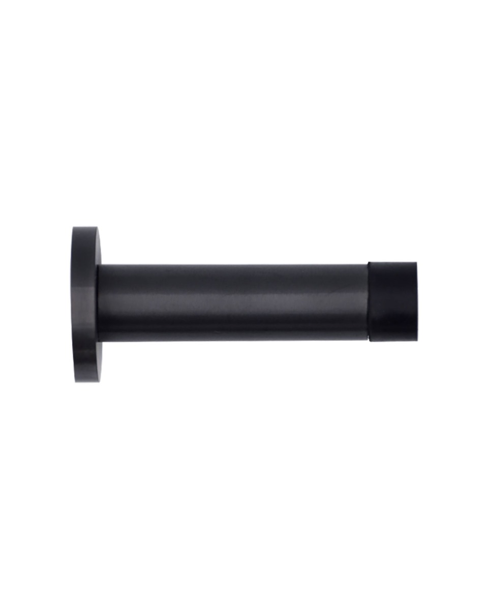 STEELWORKS Projection Skirting Door Stop On Concealed Rose 70mm - Matt Black