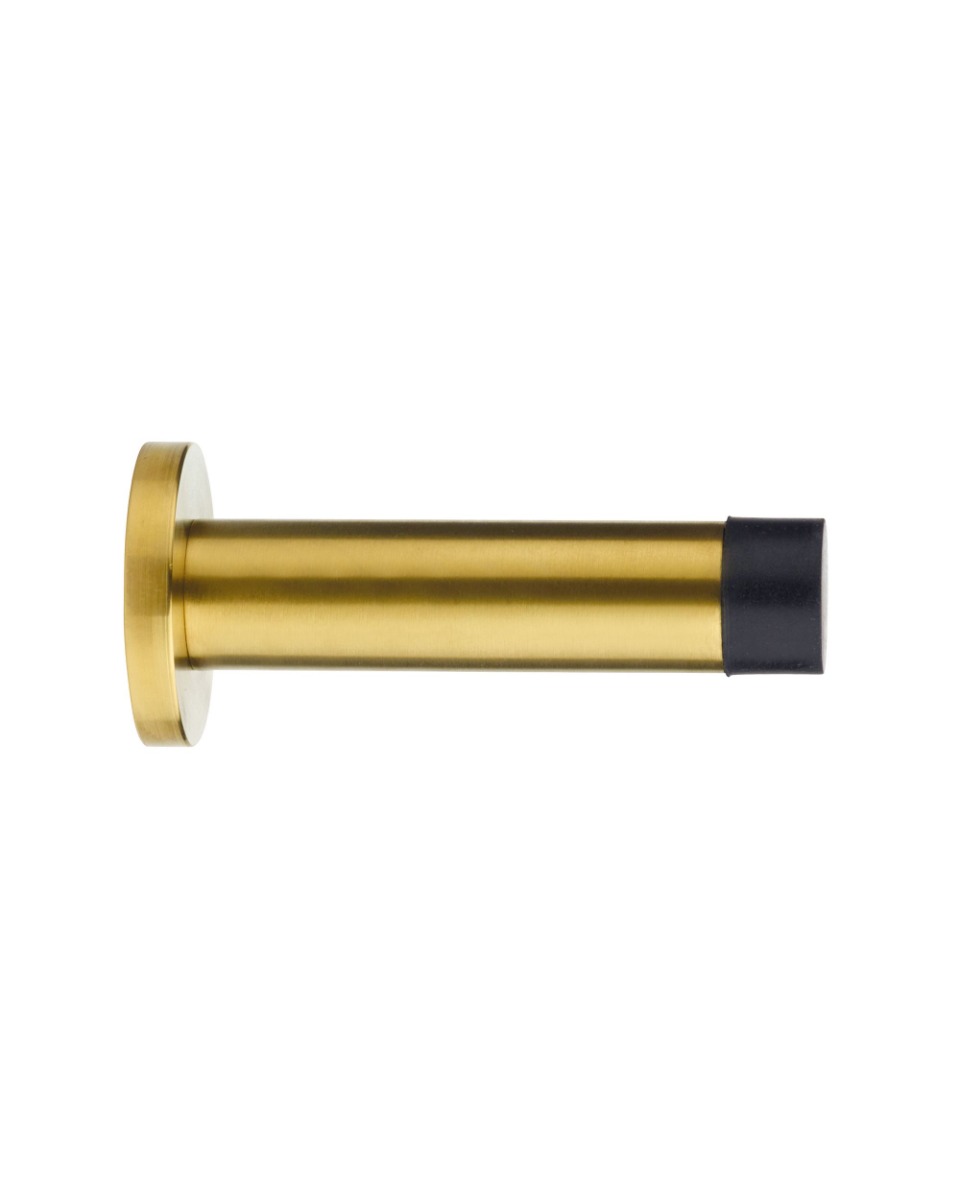 STEELWORKS Projection Skirting Door Stop On Concealed Rose 70mm - Satin Brass