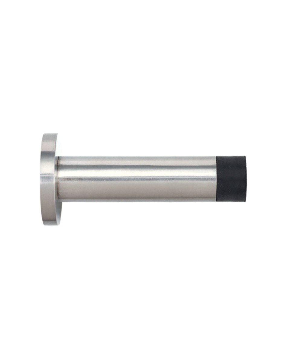 STEELWORKS Projection Skirting Door Stop On Concealed Rose 70mm - Satin Stainless Steel