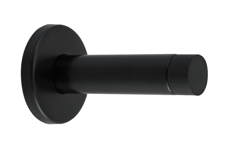 STEELWORKS WDS090MB Projection Skirting Door Stop On Rose 90mm Grade 304 - Matt Black