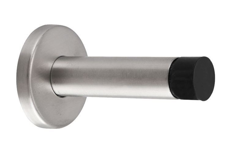 STEELWORKS WDS090SSS Projection Skirting Door Stop On Rose 90mm Grade 304 - Satin Stainless Steel