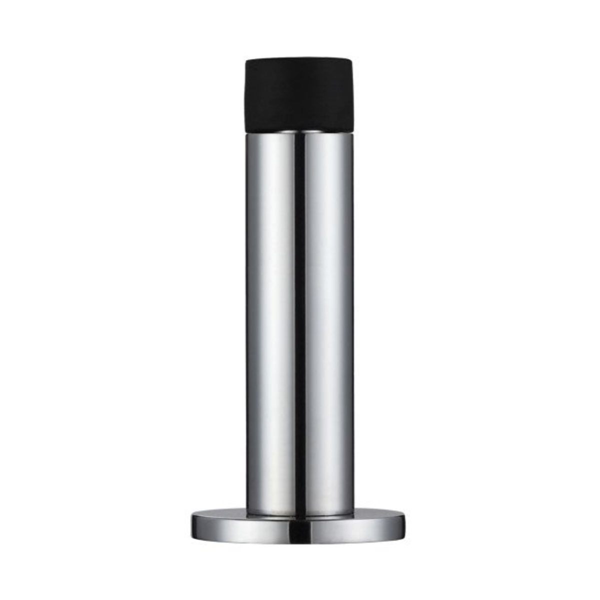 IRONZONE WDS080CP Projection Skirting Door Stop On Rose 80mm - Polished Chrome