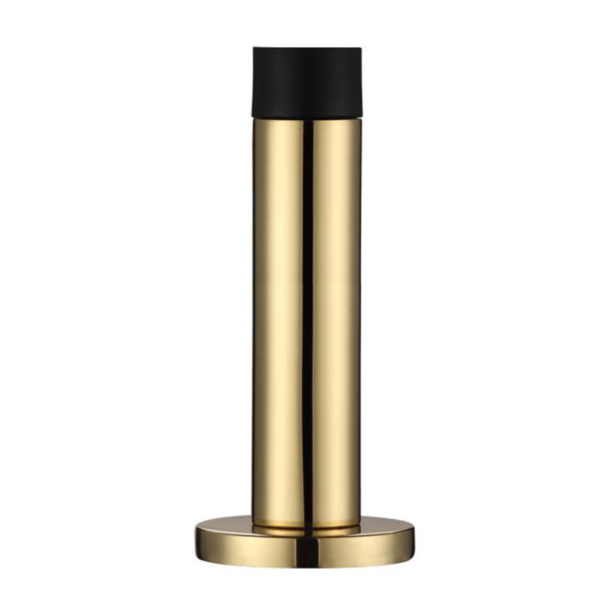 IRONZONE WDS080PB Projection Skirting Door Stop On Rose 80mm - Polished Brass