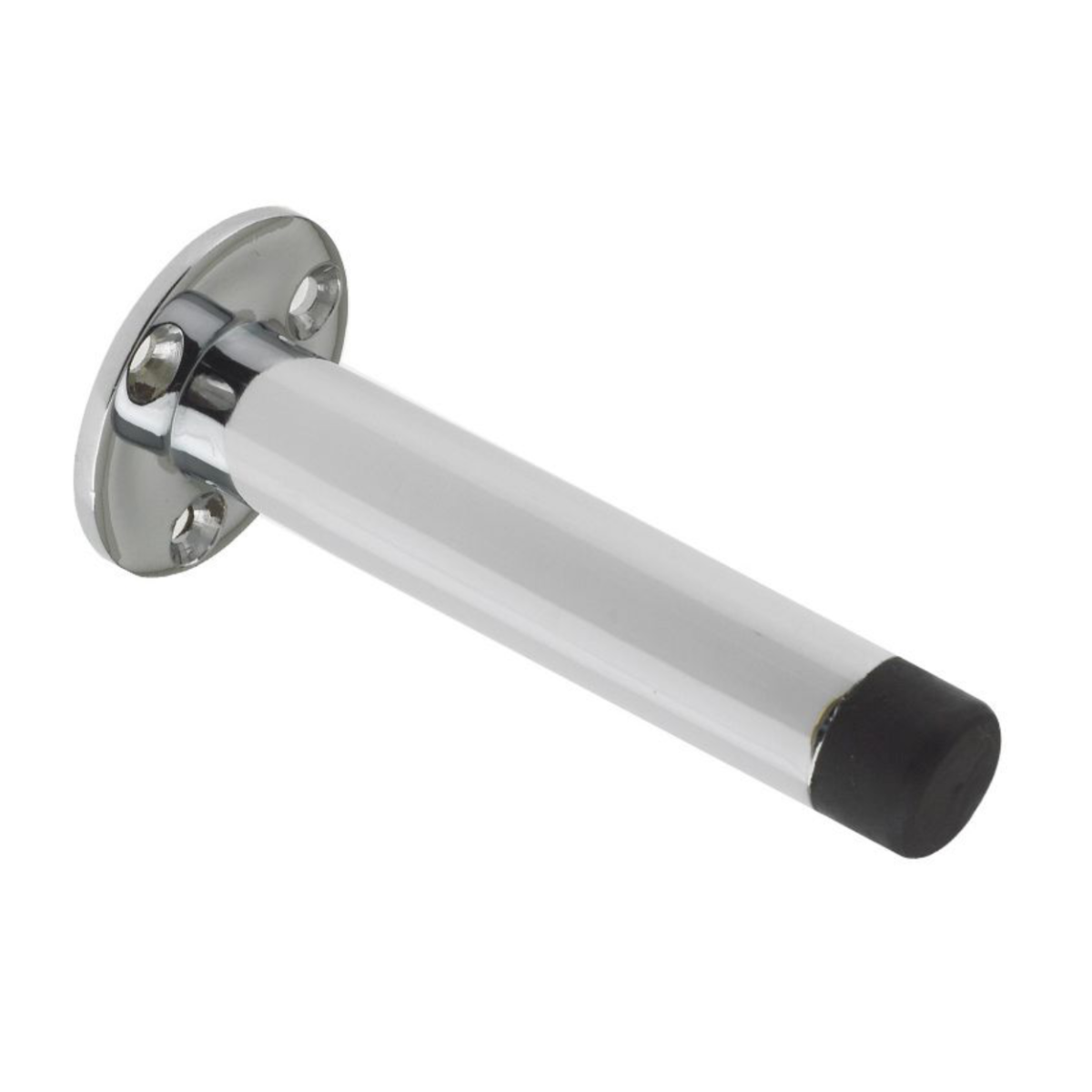 IRONZONE WDS090CP Projection Skirting Door Stop On Rose 90mm - Polished Chrome