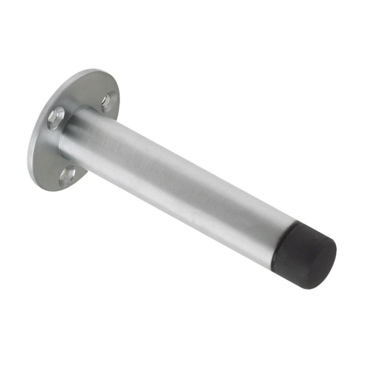 IRONZONE WDS090SC Projection Skirting Door Stop On Rose 90mm - Satin Chrome