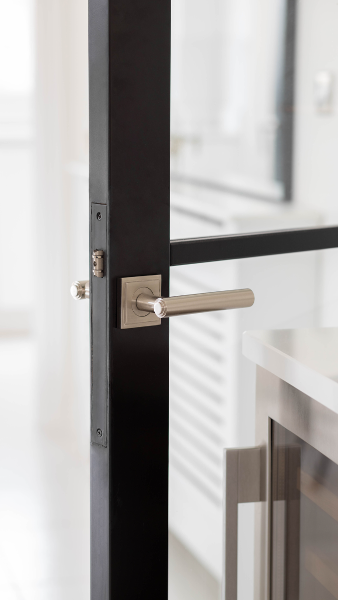 Frelan Burlington Richmond Door Handle on Square Stepped Outer Rose Dark Bronze BUR45KIT85 Consist of BUR45DB and BUR152DB