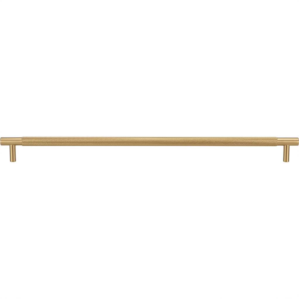 Acre & Clutton Westbrook Knurled Solid Brass Cabinet Handle,320mm Center-to-Center, 380mm Overall, Satin Brass