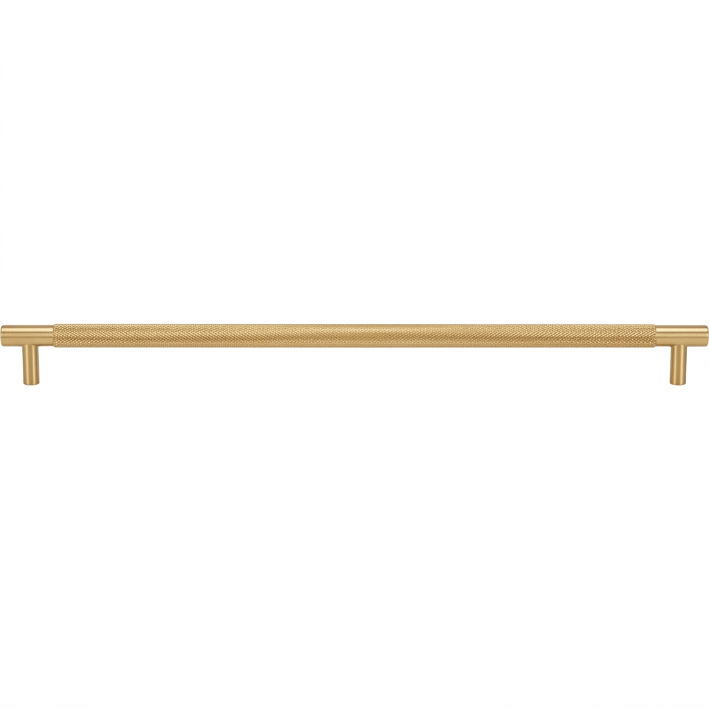 Acre & Clutton Westbrook Knurled Solid Brass Cabinet Handle,416mm Center-to-Center, 500mm Overall, Satin Brass