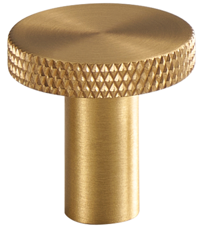 Acre & Clutton Westbrook Knurled Solid Brass Cabinet Knob 25mm Satin Brass