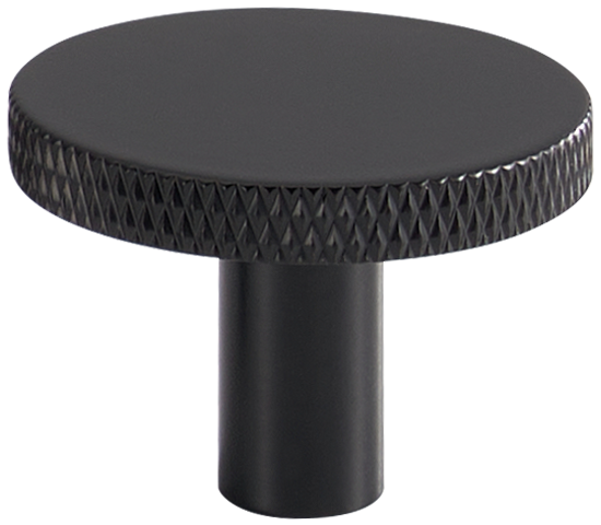Acre & Clutton Westbrook Knurled Solid Brass Cabinet Knob 35mm Matt Black