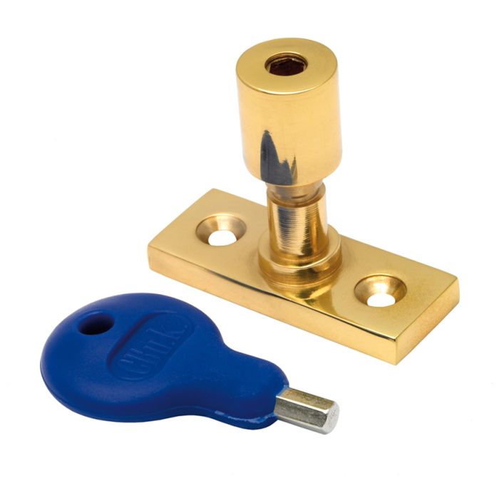 Carlisle Brass WF17 Locking Casement Stay Pin Polished Brass
