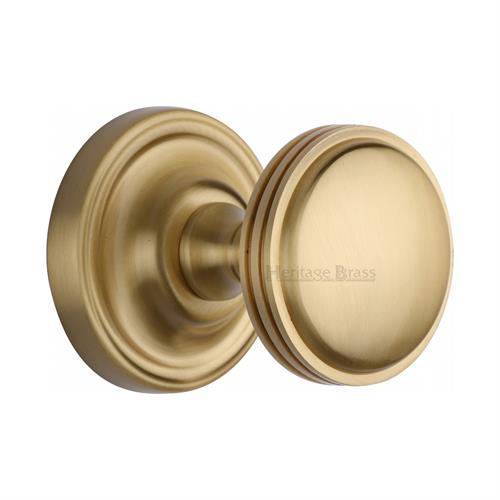 Heritage Brass WHI6429-SB Mortice Knob on Rose Whitehall Design Satin Brass finish