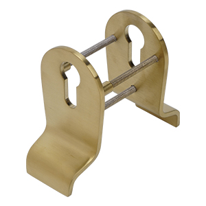 BLU, Classic Euro Cylinder Pull, Back to back, Up to 60mm Door Thickness, 54 x 92.5 x 4mm, 316 Stainless Steel, PVD Satin Brass CP30-PSB