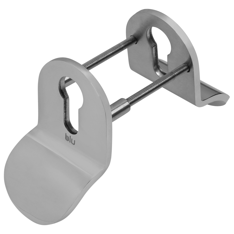 BLU, Contemporary Euro Cylinder Pull, Back to back, Up to 75mm Door Thickness, 50 x 83 x 5mm, 316 Polished Stainless Steel CP50-PSS