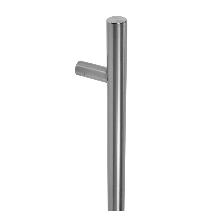 BLU, Inline Round 'T' Bar Pull Handle, 900mm, Secret Fix, 316 Satin Stainless Steel HAB2-900-SF-SSS