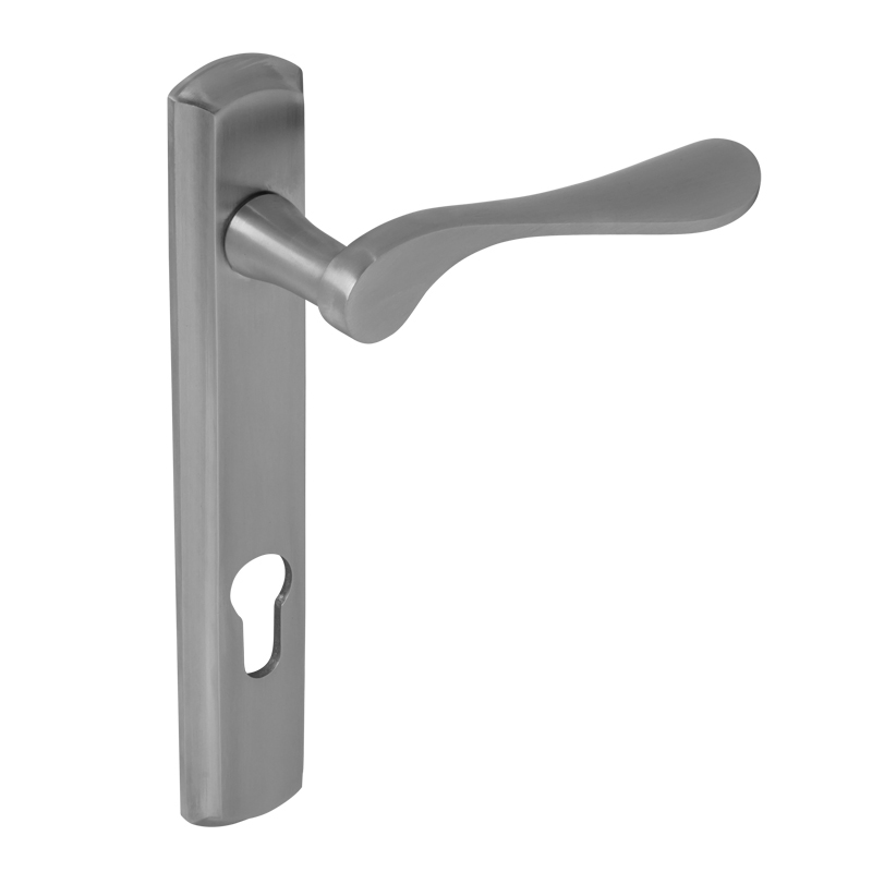 BLU, Regent Door Handle, 92mm Centres, Left Hand, 68mm Door Thickness, 36 x 205 x 10.5mm, 316 Satin Stainless Steel Finish REG090B-LH-SSS