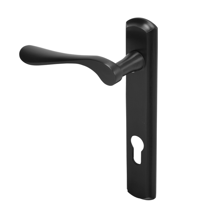 BLU, Regent Door Handle, 92mm Centres, Right Hand, 68mm Door Thickness, 36 x 205 x 10.5mm, 316 Stainless Steel,Matt Black Lacquer