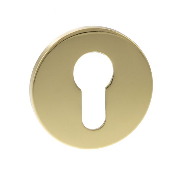 Tupai Exclusivo 5S Line Euro Escutcheon on 5mm Slimline Round Rose - Polished Brass XTESCER5SPB