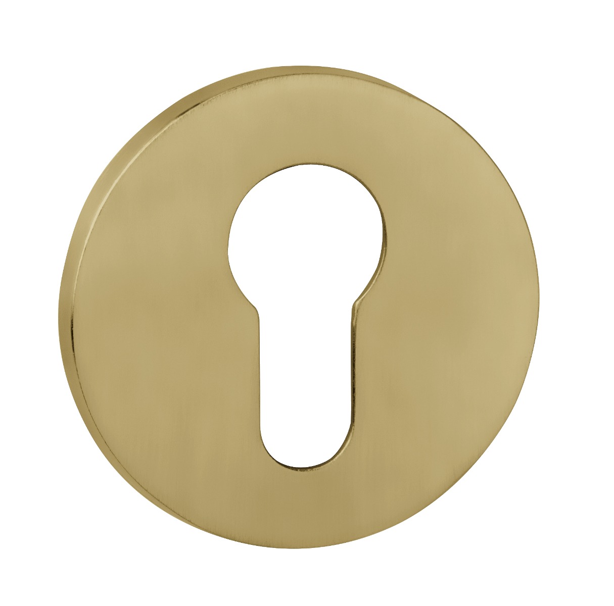 Tupai Exclusivo 5S Line Euro Escutcheon on 5mm Slimline Round Rose - Raw Brass XTESCER5SRB
