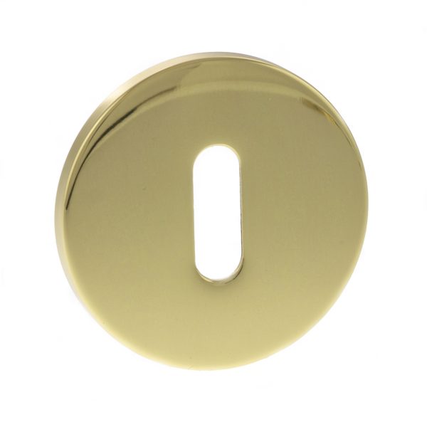 Tupai Exclusivo 5S Line Key Escutcheon on 5mm Slimline Round Rose - Polished Brass XTESCKR5SPB