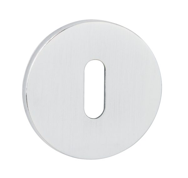 Tupai Exclusivo 5S Line Key Escutcheon on 5mm Slimline Round Rose - White XTESCKR5SWH