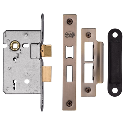 York 3 Lever Sash Lock 2 1/2