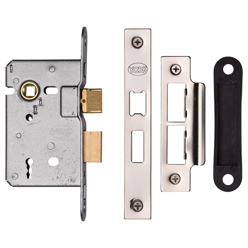 York YKSL32N-PC&PN New 3 Lever Sash Lock 64mm Pc&Pn Polished Chrome