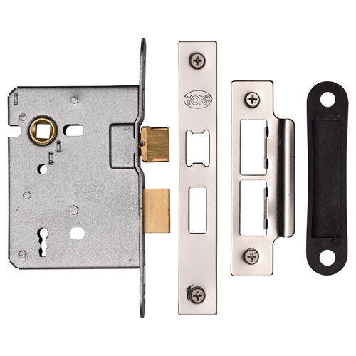 York YKSL33N-PC&PN New 3 Lever Sash Lock 76mm Pc&Pn Polished Chrome