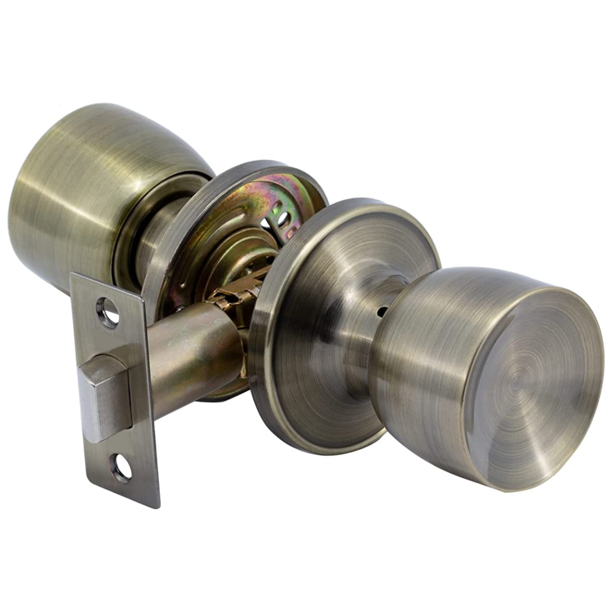 YALE YKS-PAS Tulip Design Passage Knob Set, with Adjustable Latch - Antique Brass