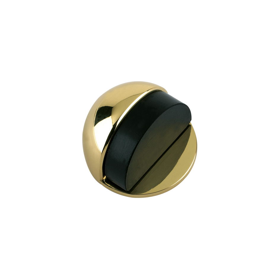 Zoo Hardware ZAB06 Door Stop - Floor Mounted - Oval 45mm dia. Polished Brass