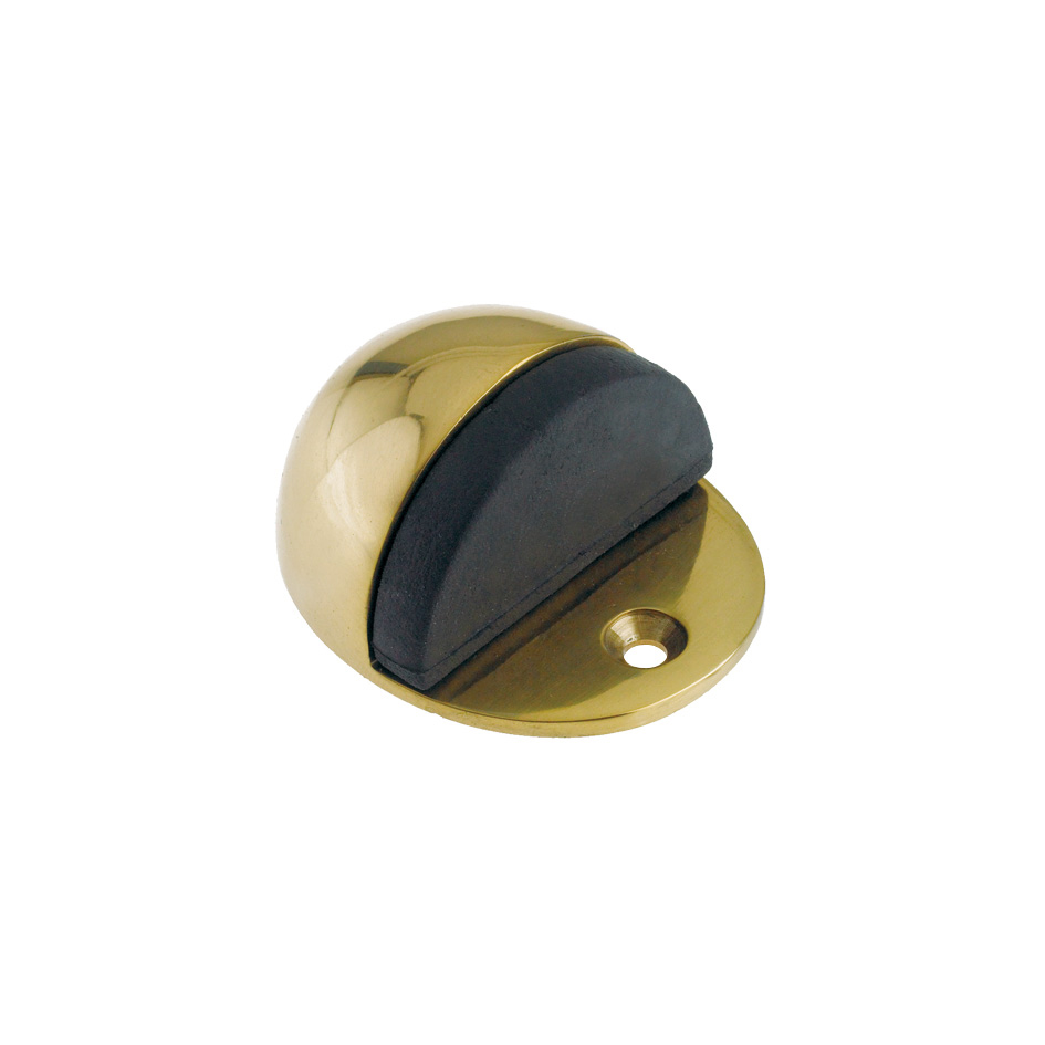 Zoo Hardware ZAB06B Door Stop - Oval Floor Mounted - 48mm dia - Face Fix Polished Brass