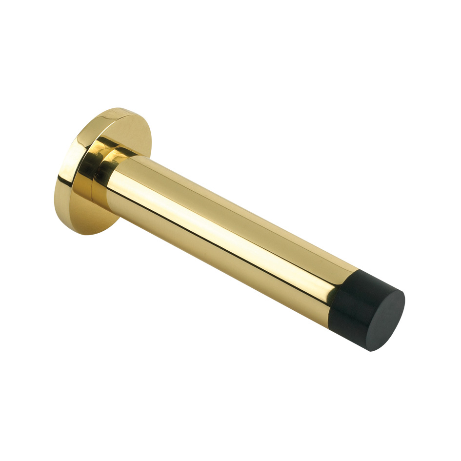 Zoo Hardware ZAB09 Door Stop - Cylinder c/w Rose 80mm Polished Brass