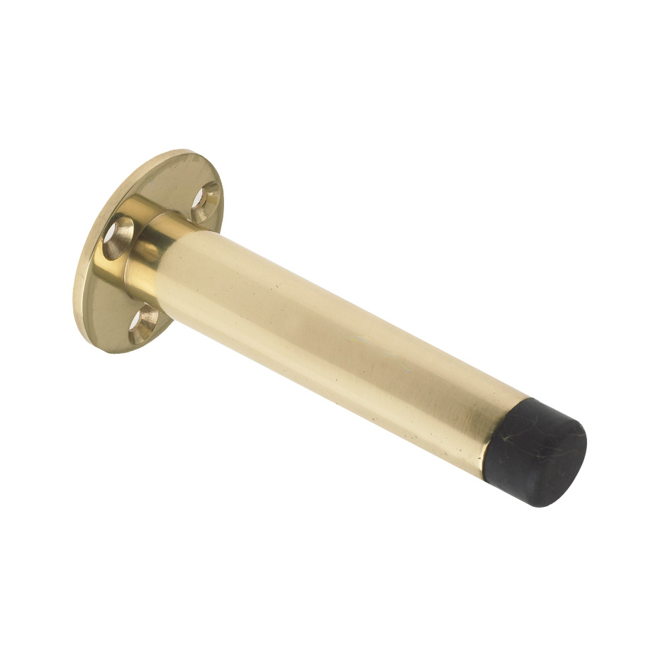 Zoo Hardware ZAB09B Door Stop - Cylinder with Rose 90mm - Face Fix Polished Brass