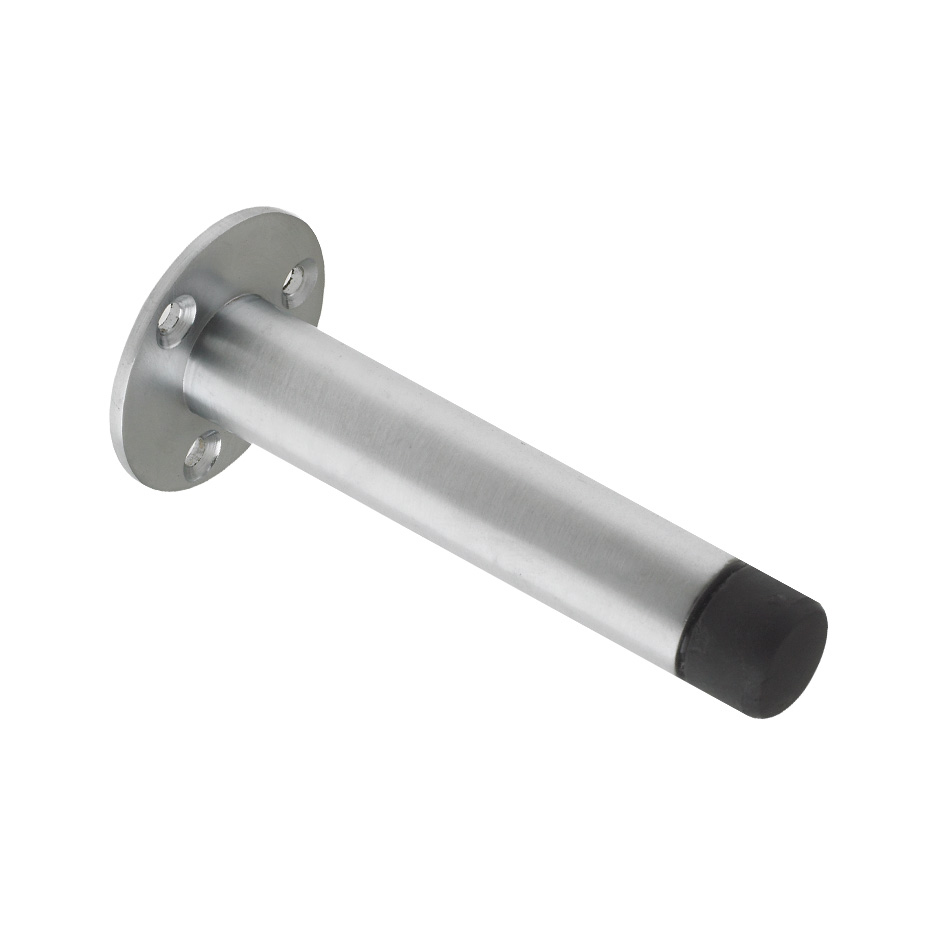 Zoo Hardware ZAB09BSC Door Stop - Cylinder with Rose 90mm - Face Fix Satin Chrome