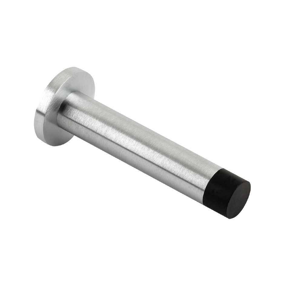 Zoo Hardware ZAB09SC Door Stop - Cylinder c/w Rose 80mm Satin Chrome