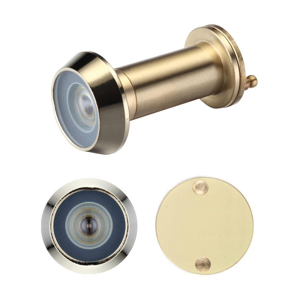 Zoo Hardware ZAB30 Door Viewer with Glass Lens - 14mm dia - 180 deg. Angle of Vision - Suitable for 35-55mm Doors Polished Brass