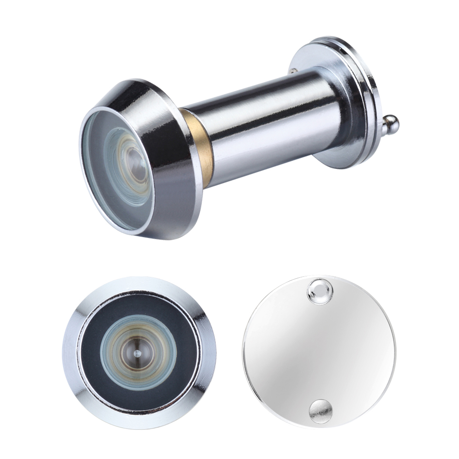Zoo Hardware ZAB30CP Door Viewer with Glass Lens - 14mm dia - 180 deg. Angle of Vision - Suitable for 35-55mm Doors Polished Chrome