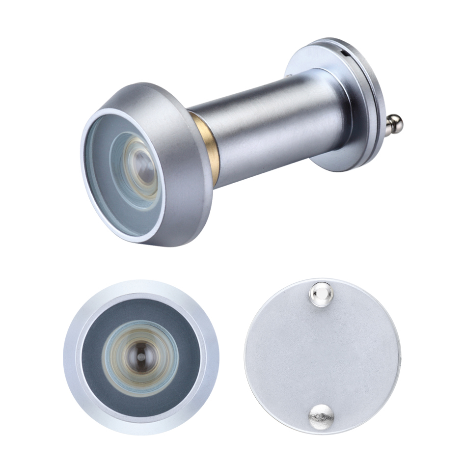 Zoo Hardware ZAB30SC Door Viewer with Glass Lens - 14mm dia - 180 deg. Angle of Vision - Suitable for 35-55mm Doors Satin Chrome
