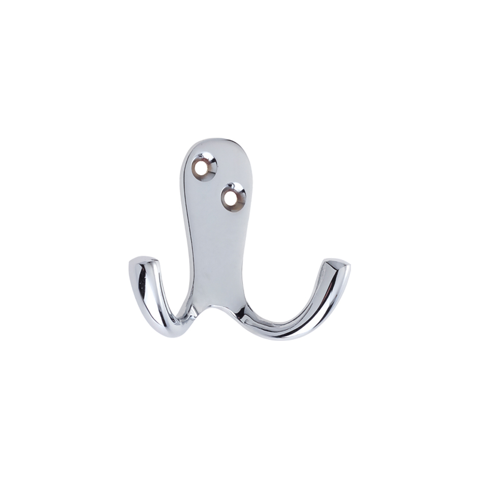 Zoo Hardware ZAB82CP Double Robe Hook Polished Chrome